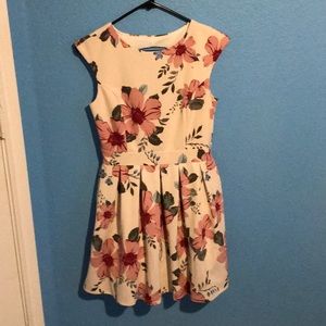Cream colored backless flower dress
